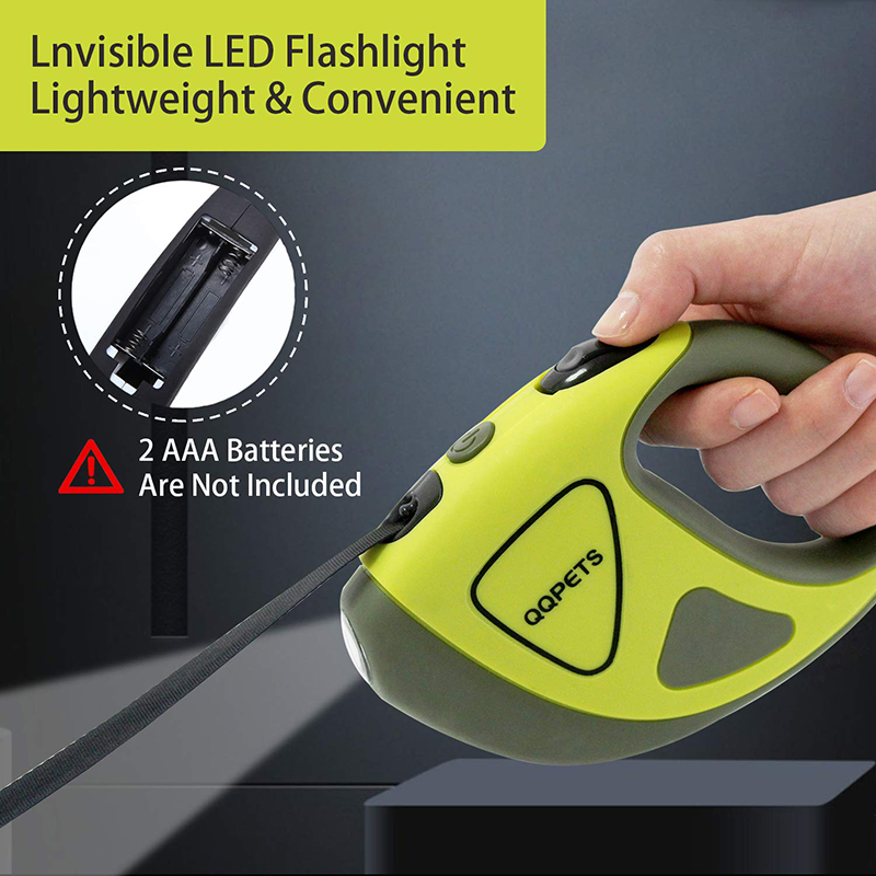 Neue Ankunft Design Taschenlampe Hundeinziehbare Leine mit Inventar Pet Supplies