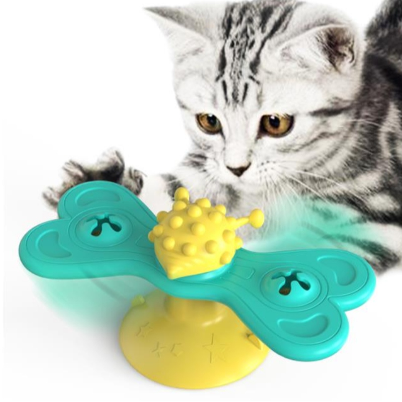 Katze Windmühle Spielzeug lustige Massage drehbare Katze Spielzeug mit Katzenminzzähne Zähne putzen Pet Products